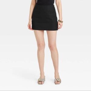 A New Day Women’s Black linen blend tailored mini skirt Plus SIze 22